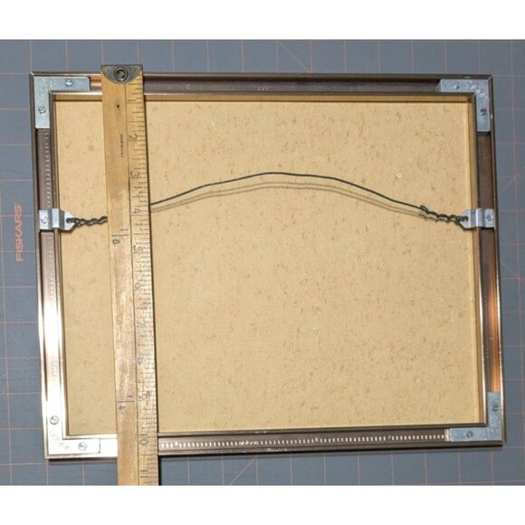 Framed Watercolor Landscape Painting Lavender Mat Rose-Gold Frame signed - Picture 9 of 15